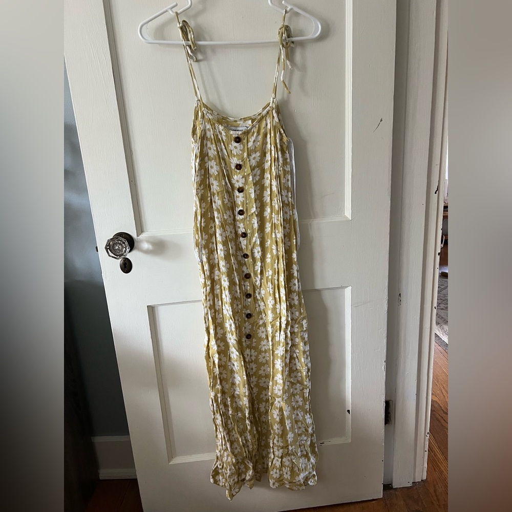 Faithful the Brand Yellow Floral Button-Down Dress